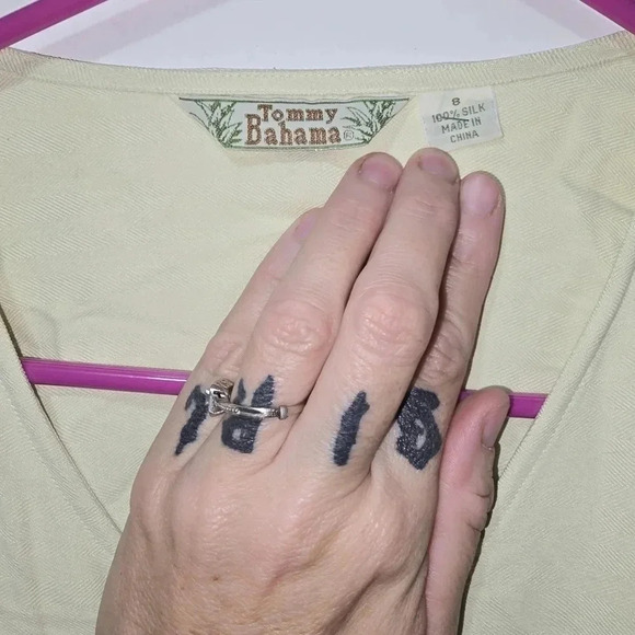 TOMMY BAHAMA 100% Silk Sleeveless Tie Wrap Upper Maxi Dress~Size 8 - Picture 6 of 7